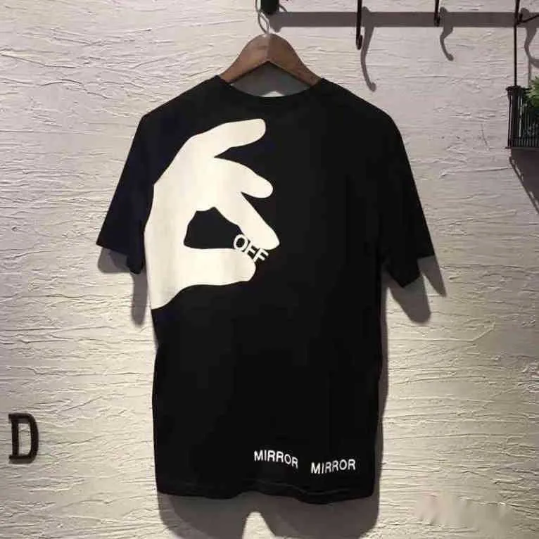Off Men's T-shirts Offs White Irregular Arrow Summer Finger Loose Casual Short Sleeve T-shirt for Men and Women Printed_voghion.com