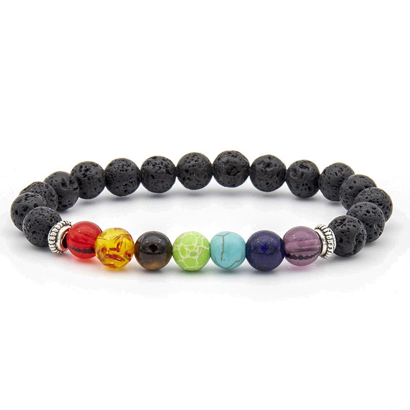 Colorful Volcanic European And American Cross Border New Hand Beaded Men's Natural Tiger Eye Stone Bracelet_voghion.com