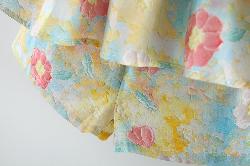 Baby Mädchen Set 2tlg. Kinderkleidung 0-6 Monate Sommer Blumen bedruckt Tops mit Shorts Anzug_voghion.com