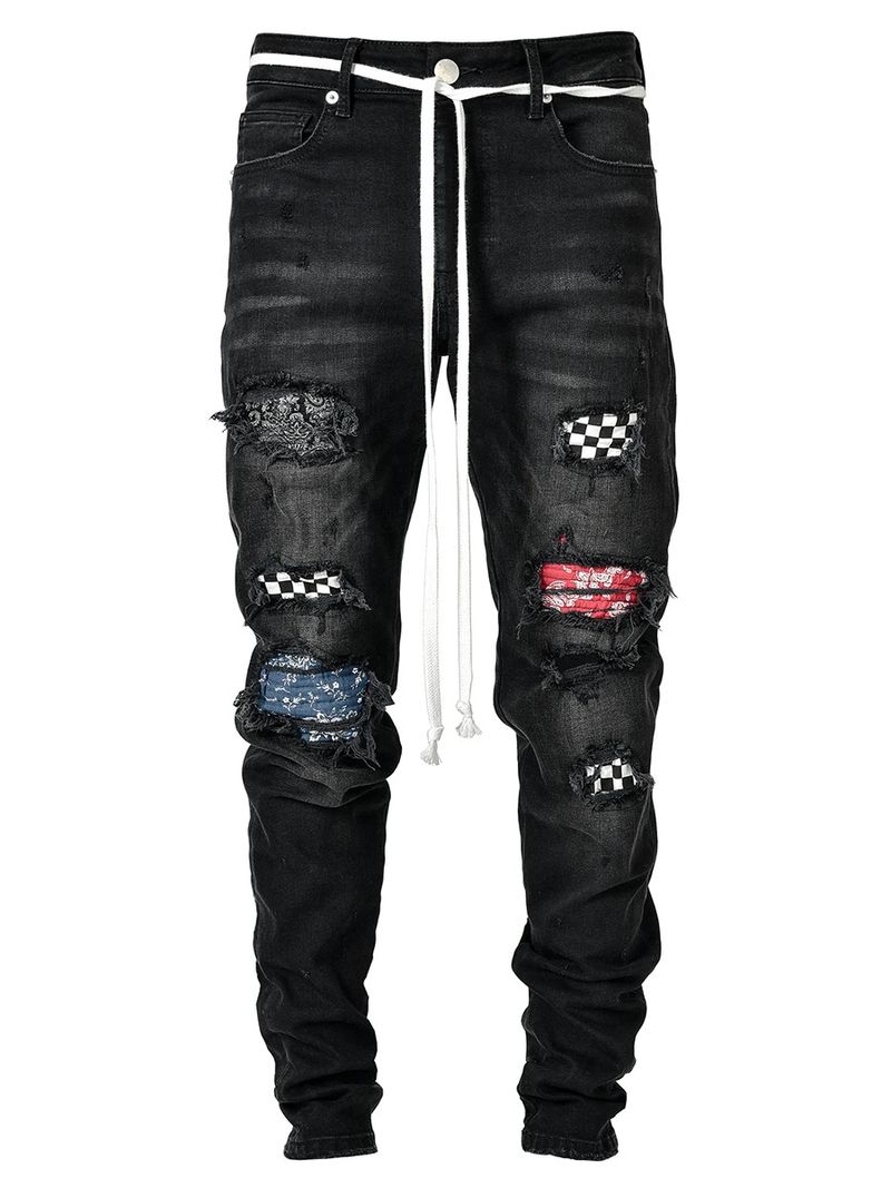 High-end Slim Fit Ripped Pants Nya jeans för män_voghion.com