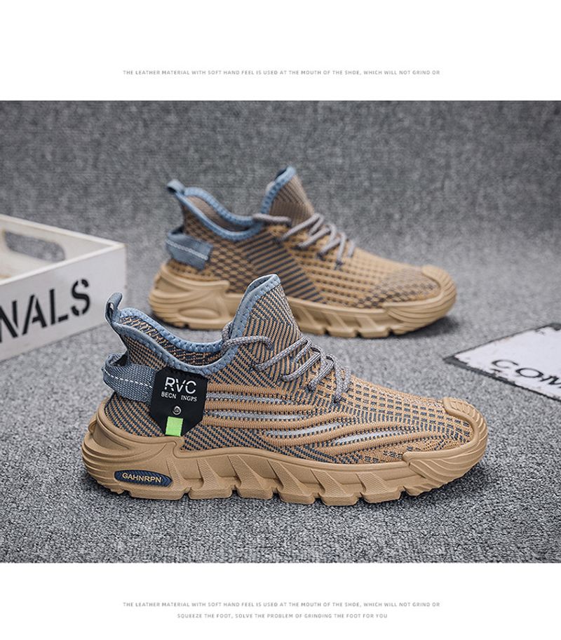 Trendy Casual Flyknit Mesh Herrenschuhe Sommer Neue atmungsaktive leichte Laufschuhe_voghion.com