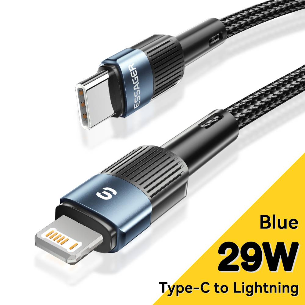 LANSKLBD Essager USB C Cable For IPhone 14 13 12 11 pro Max XS 20W Fast Charging Cable Data Line Charger For iPad Mobile Phone Wire Cord_voghion.com