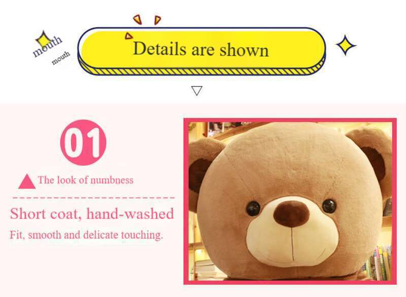 Brinquedo de pelúcia, grande e fofo urso dormindo com abraço, presente de aniversário para meninas_voghion.com