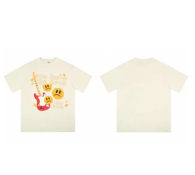 BROKEN Sommer Herren PLANETS Ärmel High Street Casual Rundhals T-Shirts Männer Teesdesigner T-Shirt Schaum Druck Broken_voghion.com
