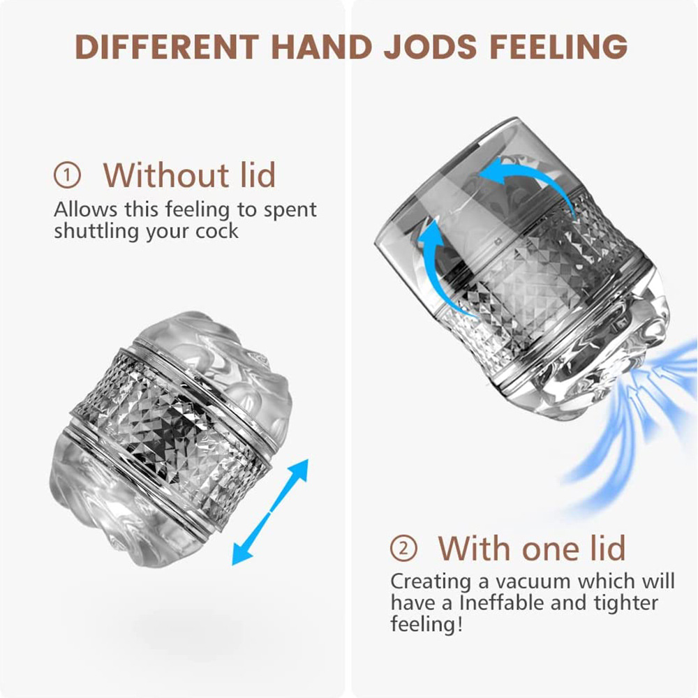 Diamond Crystal Aircraft Cup Men's Manual Decompression Device Two End Through Mold Adult Sex Toys_voghion.com