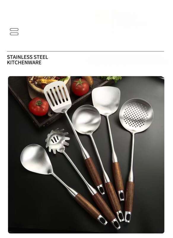316 Stainless Steel Thickened Spatula Supplies Household Stir Fry Soup Leaking Spoons, Kitchen Utensils Complete Set_voghion.com
