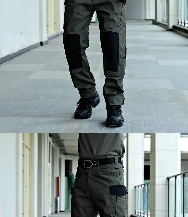 Militär Taktesch Cargo Männer Arméi Trainingshosen Multi-Täsch Verschleißbeständeg Waasserdicht Hosen Männer Wanderhosen Casual Hosen_voghion.com