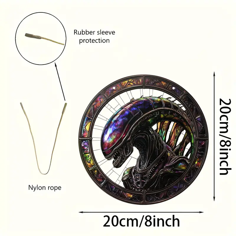 Alien Suncatcher - 8" Round Acrylic Decor. Whimsical Spring/summer Wall Art For Window, Porch Or As A Housewarming Gift._voghion.com