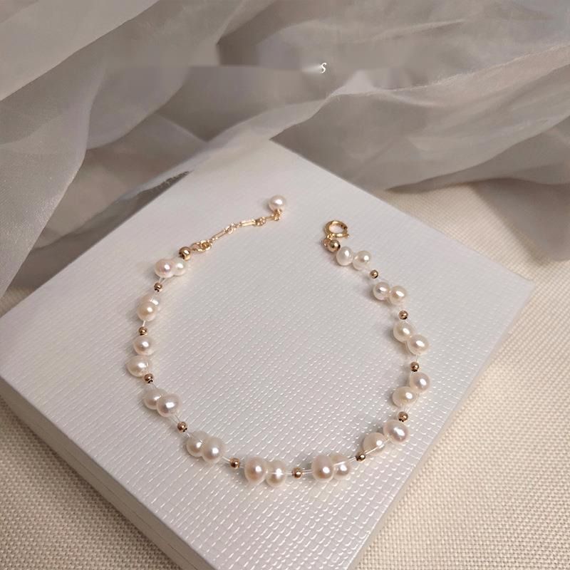 Natural Freshwater With Niche Design, Color Preserving Electroplated Bracelet, Hand Woven Fancy Pearl Bracelet_voghion.com