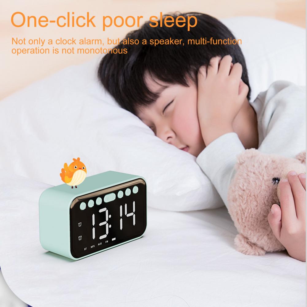Wireless Bluetooth Speaker FM Radio Sound Box Desktop AI Smart Alarm Clock Subwoofer Music Player Bass Speakers Boom For Xiaomi_voghion.com