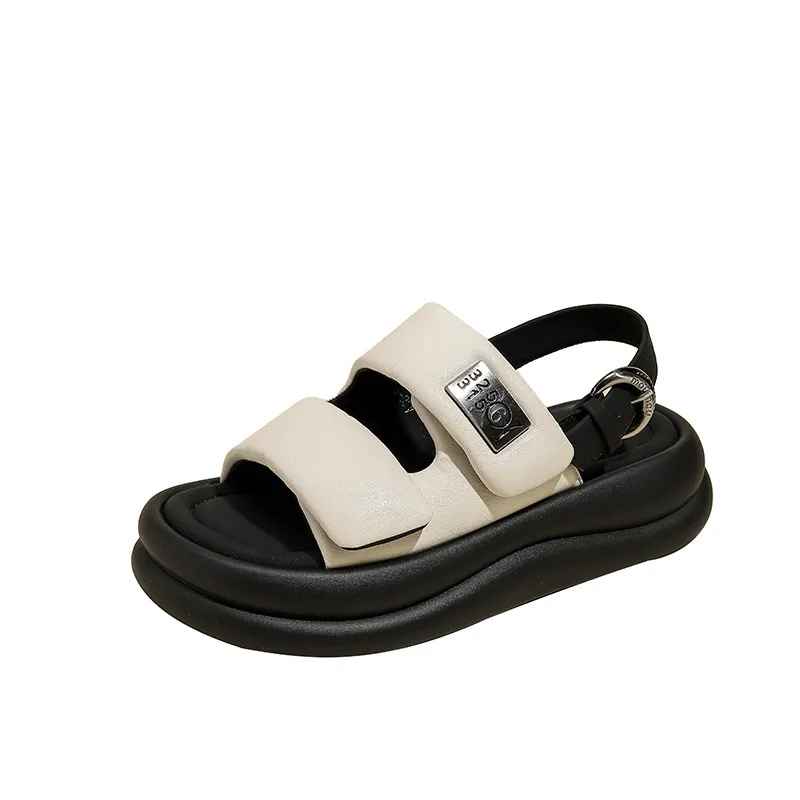Outwear 2024 Shit Summer New Feeg Soft Easy en Casual Beach Roman Shoes Klittenband Dikke Zool Sandalen voor Vrouwen Lhshoe Sals_voghion.com