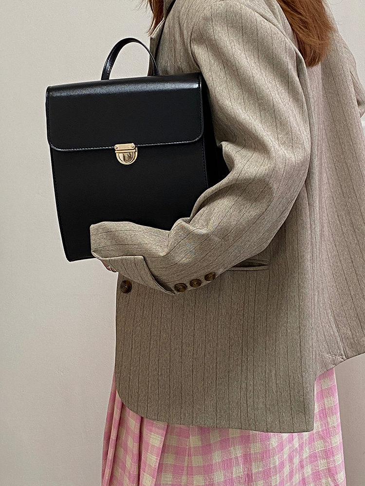 Borsa a doppia spalla, zaino JK, nicchia, nero, college femminile semplice stile giapponese, nero versatile_voghion.com