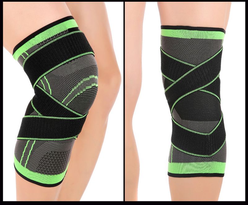 Ginocchiere sportive traspiranti in maglia per ciclismo, basket, corsa, outdoor con doppia cinghia di pressione per una maggiore resistenza_voghion.com