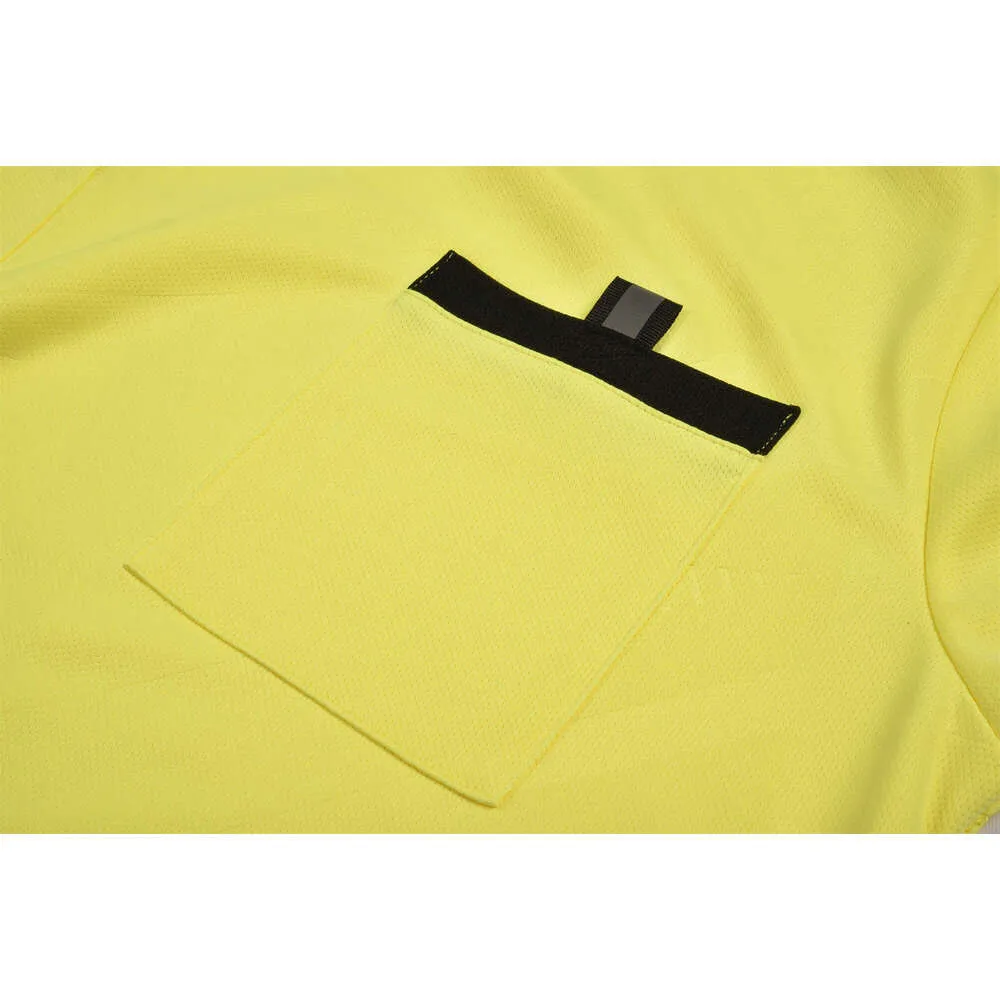 2025 Professionele Heren Scheidsrechter Uniformen Voetbal Voetbalshirts Shirts Zakken Rechter Korte Mouw Teamshirt Sportkleding_voghion.com