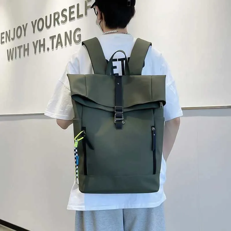 Damen Freizeit Großer Rucksack Männer Laptoptasche Ladys Nylon Roll Top Männlich Reisetasche Port Schulrucksäcke Für Teenager_voghion.com