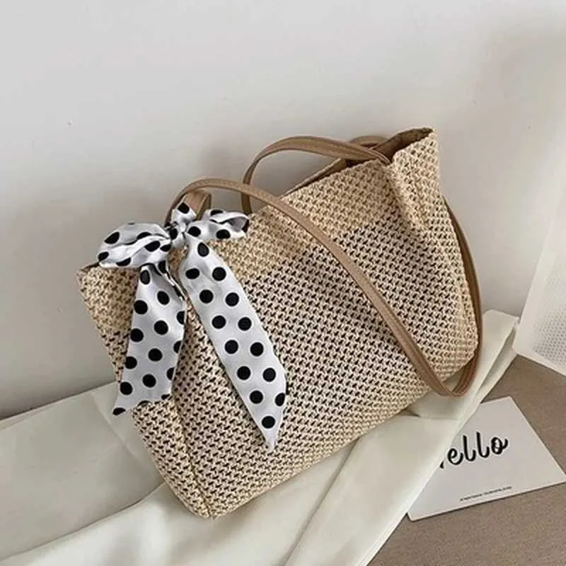 Damen Strohtasche Als Große Schultertasche Für Den Sommer Strand_voghion.com