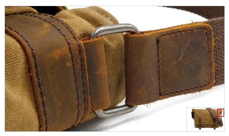 Vintage per uomo Borsa a tracolla in tela oliata da uomo Borsa a tracolla singola Borsa per computer portatile Borsa a tracolla 241115_voghion.com