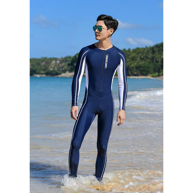 Men's One-piece Sun Protection Swimsuit, Quick Drying Diving Jellyfish Suit, Women's Long Sleeved Plus Size Children's_voghion.com