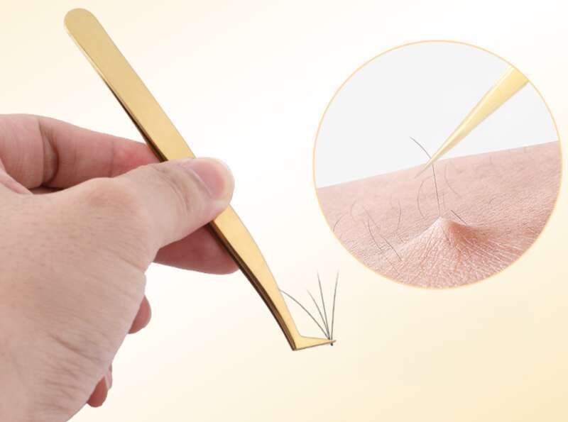 Valse wimperextensions Pincetten Cosmetische wimpers, Gouden veerkrullers,_voghion.com