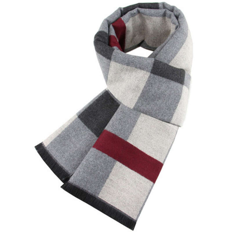 New Men's Scarves, Warm Thick Plaid Cashmere Scarves For Autumn And Winter_voghion.com