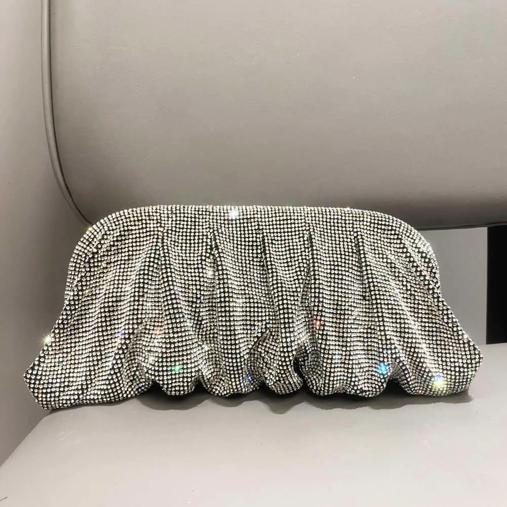 Robe de soirée Rhies à poignée brillante, nouveau portefeuille pliable et sac à main de créateur pour fête de mariage de haute qualité_voghion.com
