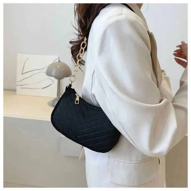 Mini borsa a tracolla da donna alla moda in feltro, design di alta qualità, borsa da ascella, bellissimo portafoglio, borsa a sella a mezzaluna 2024_voghion.com