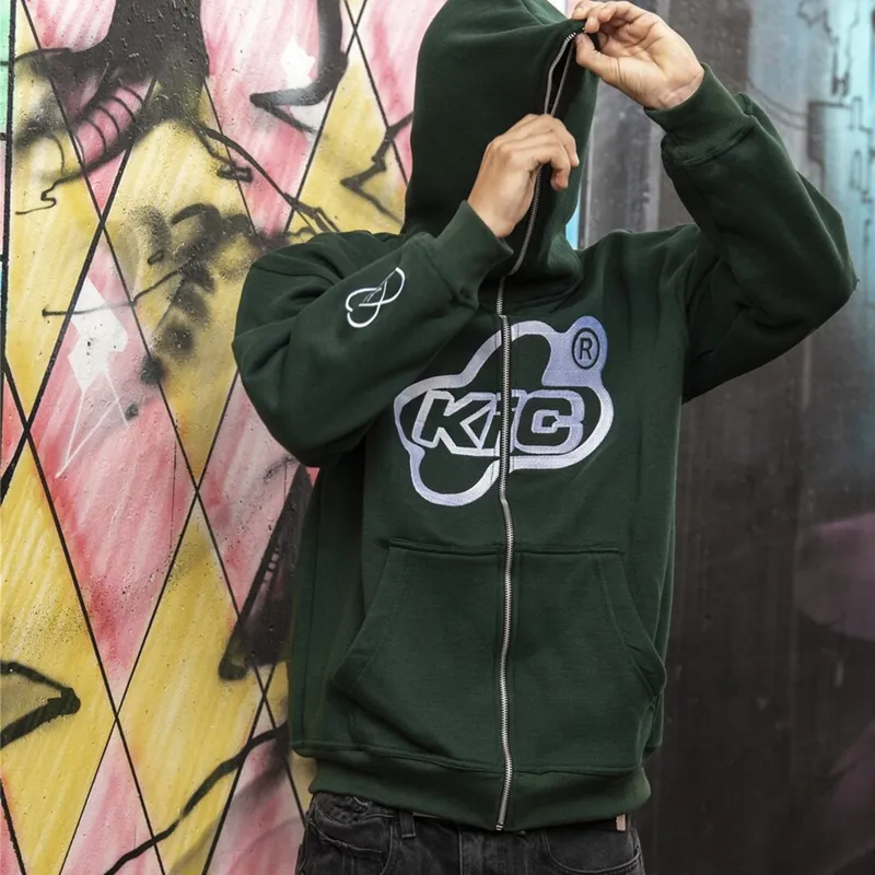 Felpe con cappuccio da uomo Felpe con cappuccio da uomo con lettere a stella stampate Haruku High Street Y2K Streetwear Hip Hop Gothic Zip Up Loose_voghion.com
