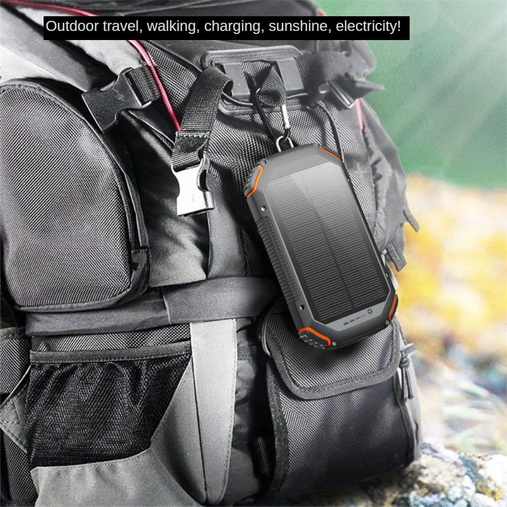 Solar Cell Phone Power Bank 20000mAh Fast Charger Portable with External Battery for iPhone xiaomi Samsung Huawei Phone_voghion.com