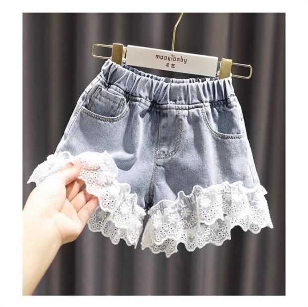 Pantalones cortos de mezclilla para madres e hijos, nuevos modelos de verano para niñas, faldas cortas finas para niñas, pantalones cortos para niñas, pantalones versátiles para niñas_voghion.com