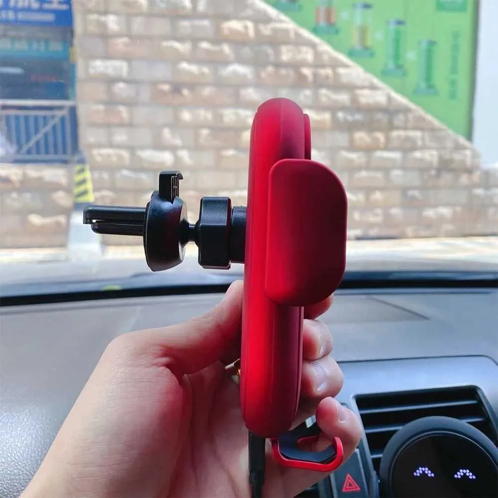 S11 10W Qi Wireless Charging Stand Charger Auto Infrared Sensor LED Mobile Phone Holder In Car Mount Air Vent_voghion.com