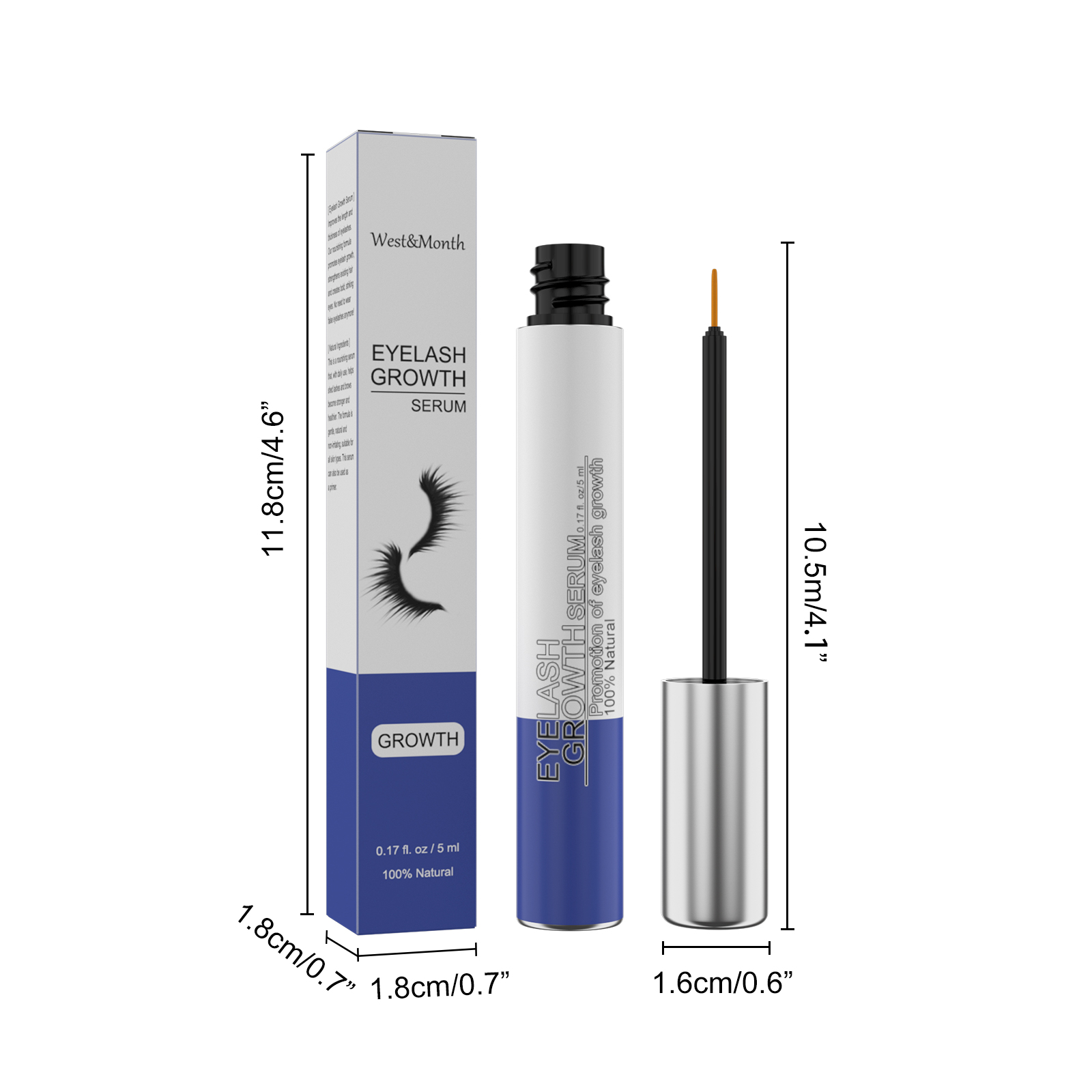 West&Month Volumizing Curling Mascara Verlengende Natuurlijke Look Vlekbestendige Formule Met Mascara Borsteltje_voghion.com
