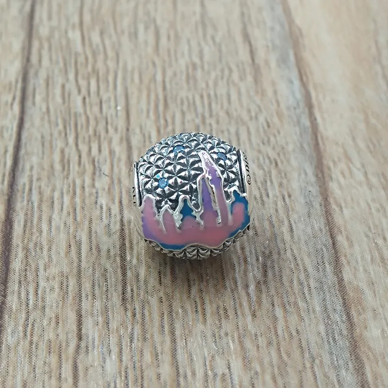 Sterling Sier jewelry making kit Disny epcot spaceship Earth charm aesthetic beads chain set bangle boho womans bracelets DIY neck_voghion.com