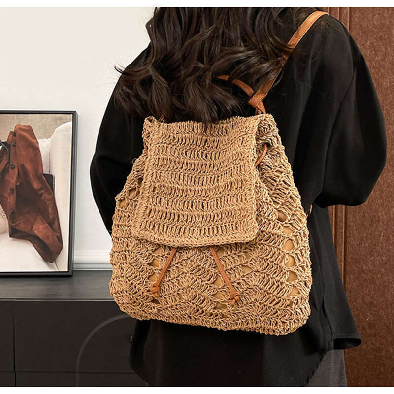 Weaving Summer Shoulder New Bags Casual Large Capacity Backpacks_voghion.com