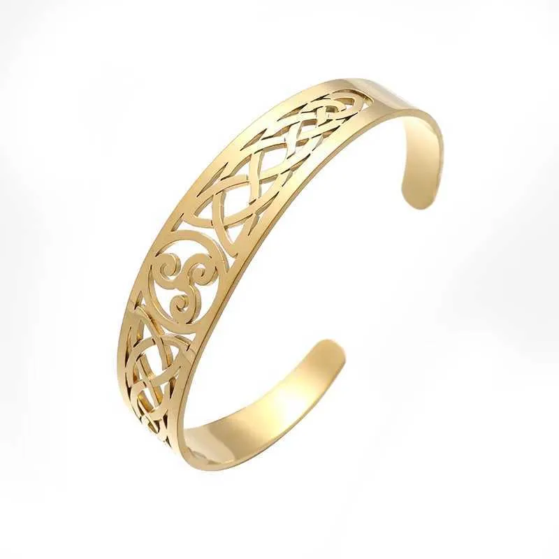 Náramky s přívěsky Keltský uzel Triskelion Trojitá spirála Triskele Náramek pro muže a ženy Severská nerezová ocel Nastavitelný_voghion.com