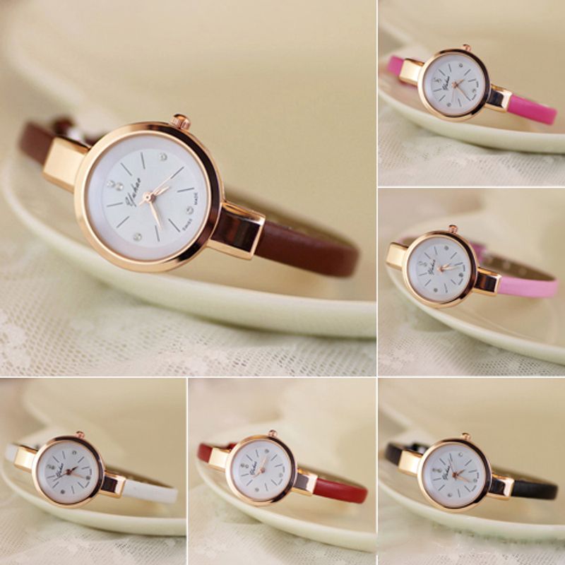 Yamaler - Orologio da polso analogico al quarzo con cinturino sottile e sottile in ecopelle con strass da donna_voghion.com