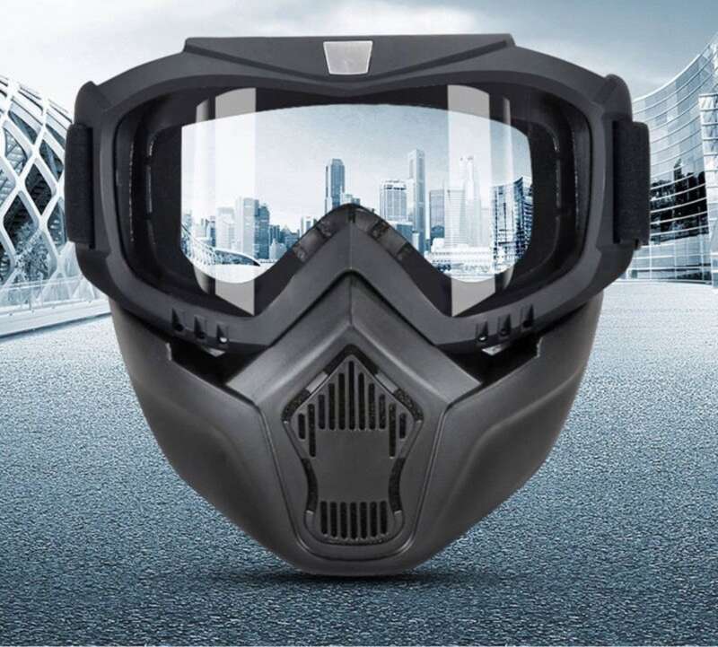 【3735 People's Collection】 Afneembaar stofdicht gezichtsmasker voor rijden, offroad-motorbril, verdikt_voghion.com