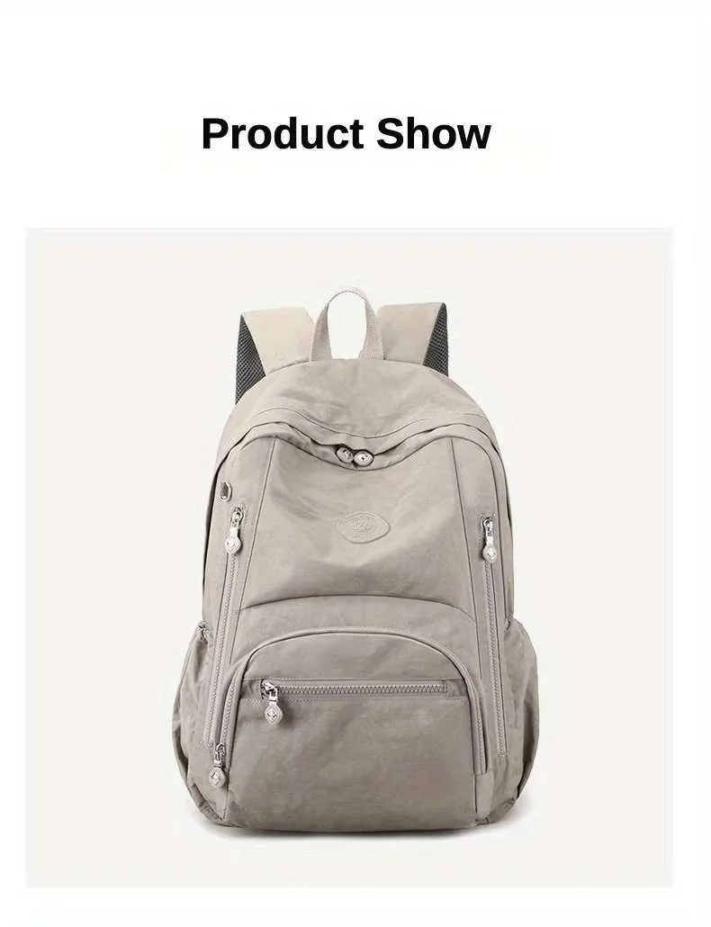 Großzügiger, wasserdichter, transparenter Laptop-Rucksack für Damen mit mehreren Taschen für die Reise, für die Uni oder die Schule C241107_voghion.com