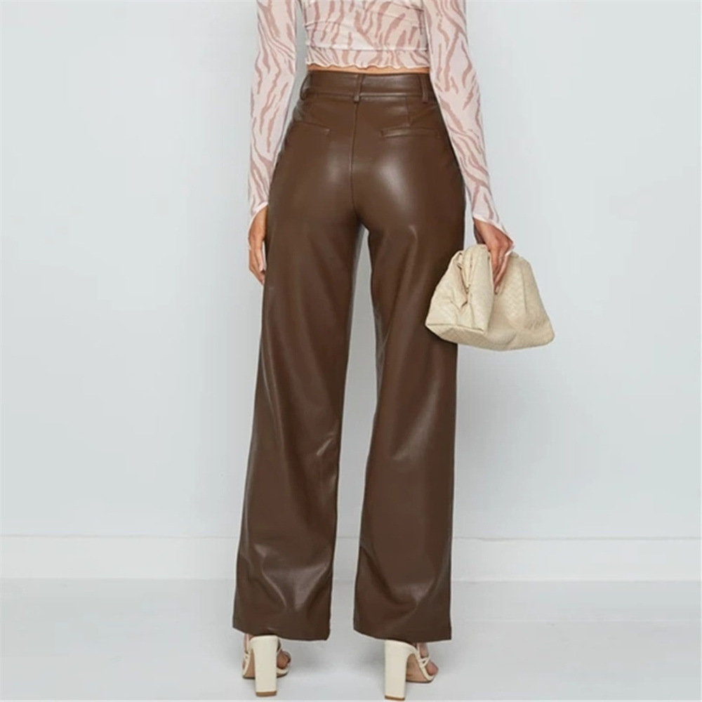 Women's High-elastic Leather Pants For Women Stylish Pu Trousers_voghion.com