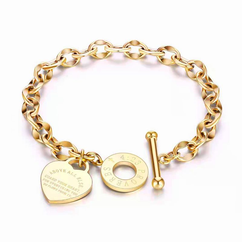 Nuovo design di nicchia INS Wind Titanium da donna OT Buckle Love Bracciale in acciaio inossidabile a forma di cuore_voghion.com