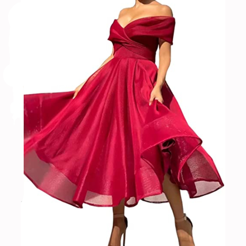 Neues mittellanges und langes Party- und Geburtstagskleid für Damen_voghion.com