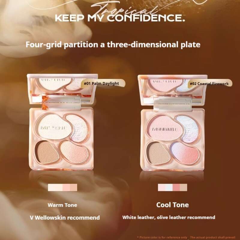 Palette completa di trucco viso e carnagione Milk Coffee, fondotinta e fard per il contouring,_voghion.com