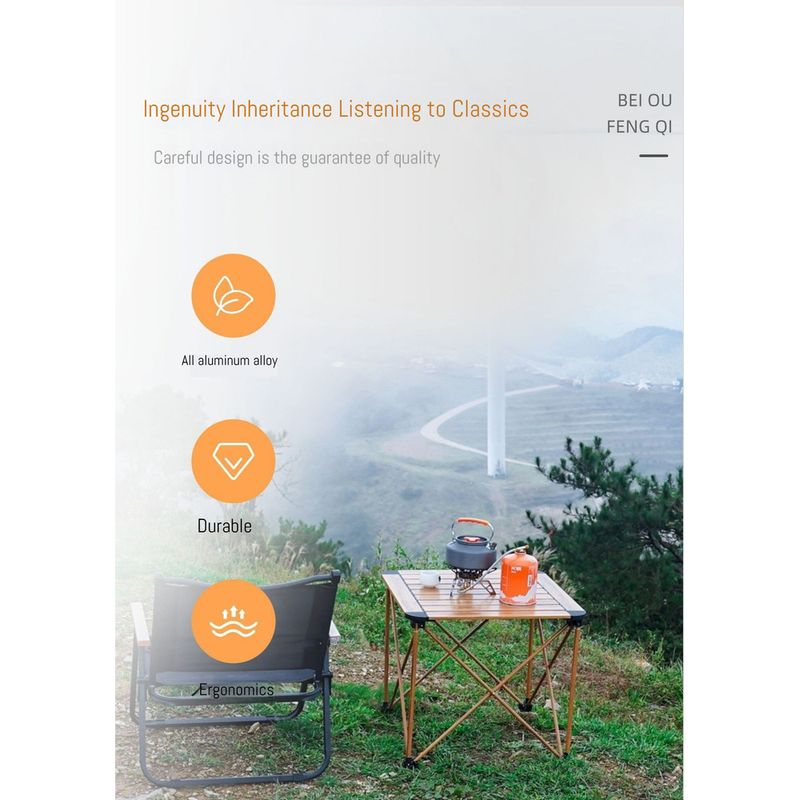 Outdoor folding portable and chair picnic small Chicken rolls table aluminum alloy camping equipment supplies_voghion.com