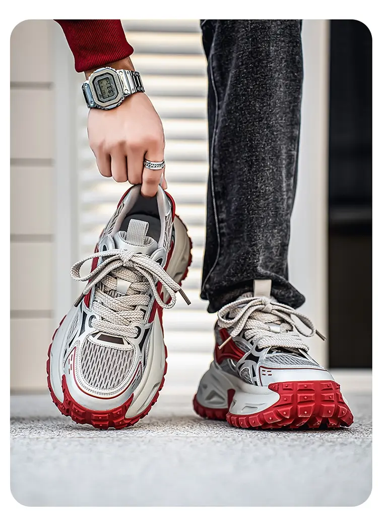 Chaussures de sport antidérapantes pour hommes, chaussures décontractées à plateforme rehaussante, chaussures tendance pour papa_voghion.com