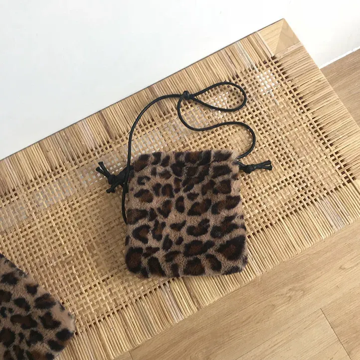 Borsa a tracolla monospalla con coulisse e motivo leopardato retrò per donna, nuova borsa a mano autunno/inverno per il tempo libero_voghion.com