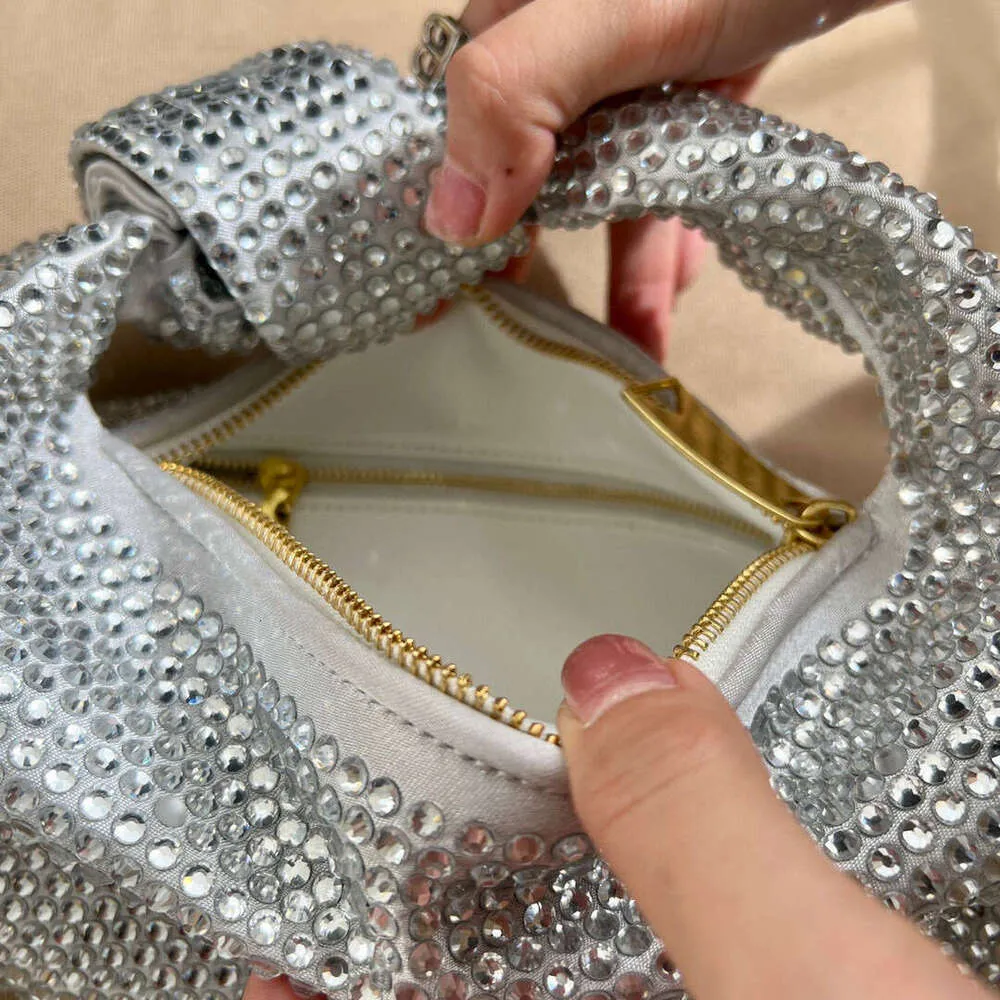 Designer Knotted Crsytal Rhie Dia Cloud Women's Handbag Bg Shiny Evening Bag Dinner Party Clutch Purse_voghion.com
