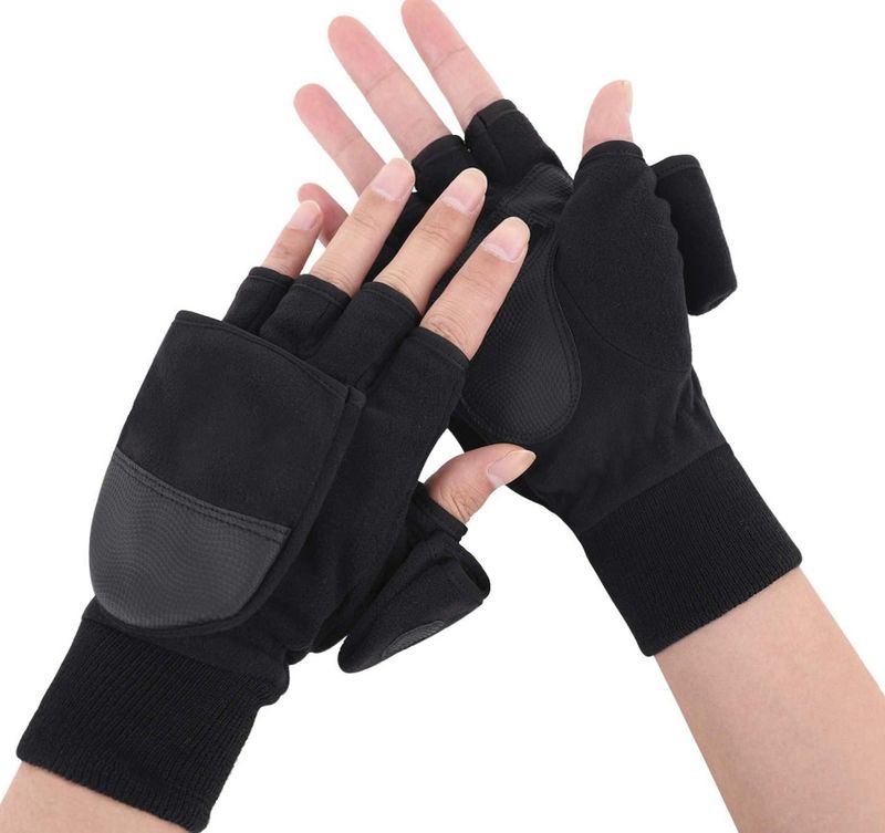 Fabbrica diretta inverno uomo e donna caldo mezze dita flip porta equitazione può touch screen anti-labbro pile polare_voghion.com