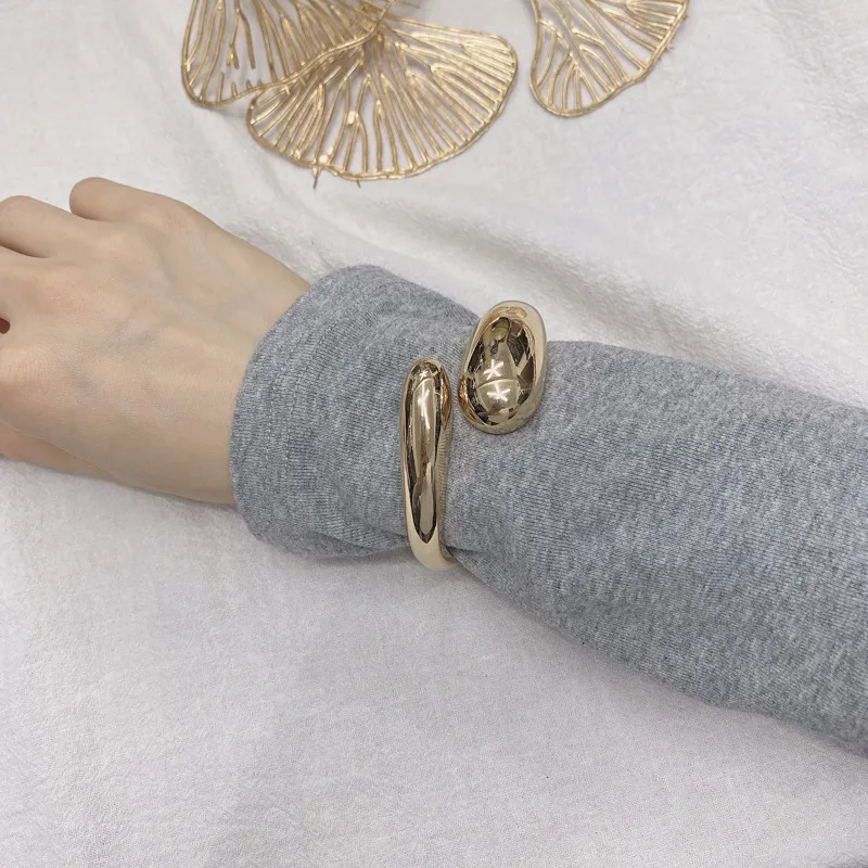 Bangle Female Alloy Advanced Sense Light Minimalist Size Water Drop Smooth Personality_voghion.com