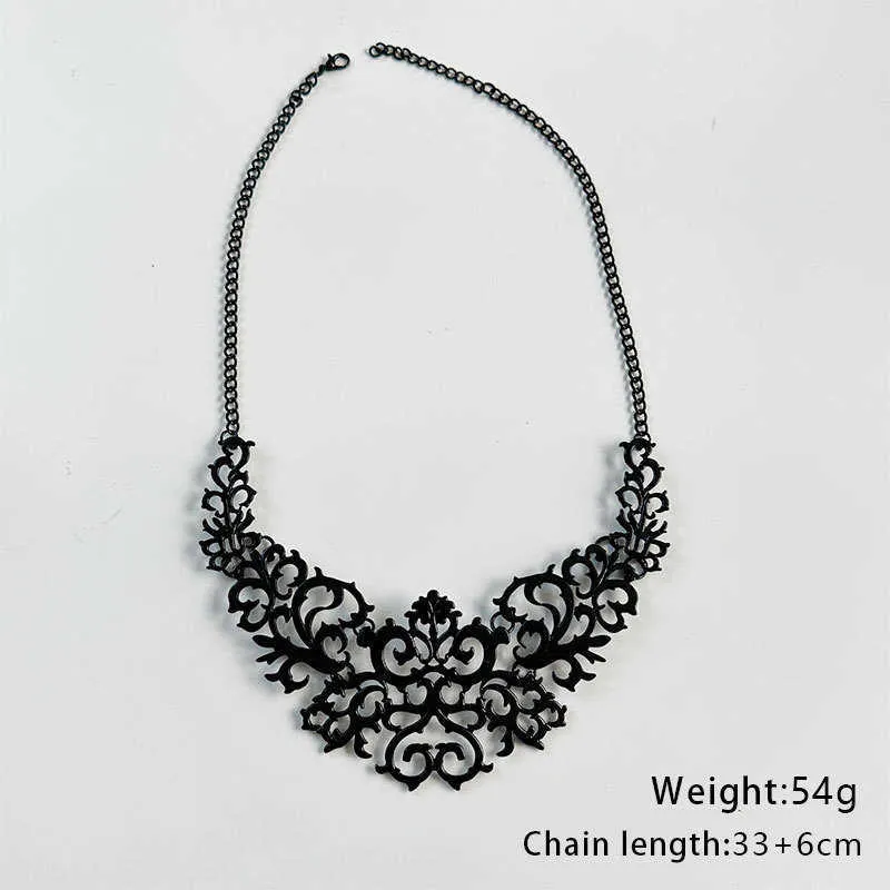 Fashion Female Exaggerate Personality Dark Style Trend High Sense Banquet Party Collar Chain Necklace Ornament_voghion.com