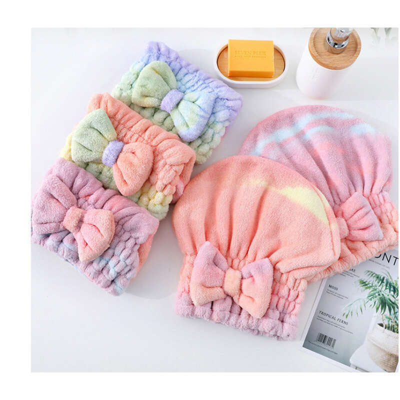 Coral Velvet Shower Rainbow Gradient Towel, Soft And Absorbent, Thickened Cute Princess Hat, Adult Shampoo Dryer Hat_voghion.com