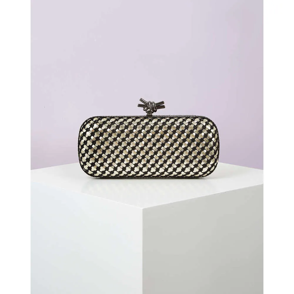 Gold Evening Clutch Bag For Women Leather And Bright E Woven Purse Elegant Ladies Metal Knot Party Handbag Bolsas_voghion.com